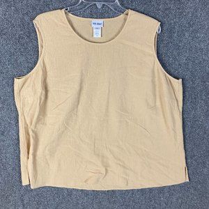Vicki Wayne Tank Top Women's 2X Pullover Beige 100% Cotton Adults